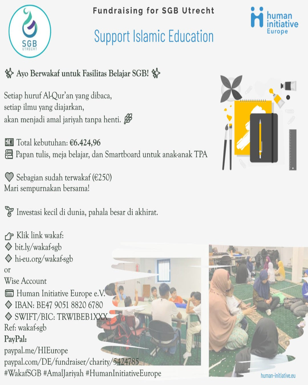 WAKAF FASILITAS BELAJAR SGB UTRECHT